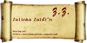 Zelinka Zalán névjegykártya